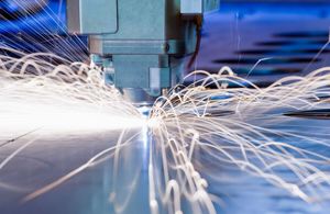 Advanced manufacturing steel producstion, sparks flying