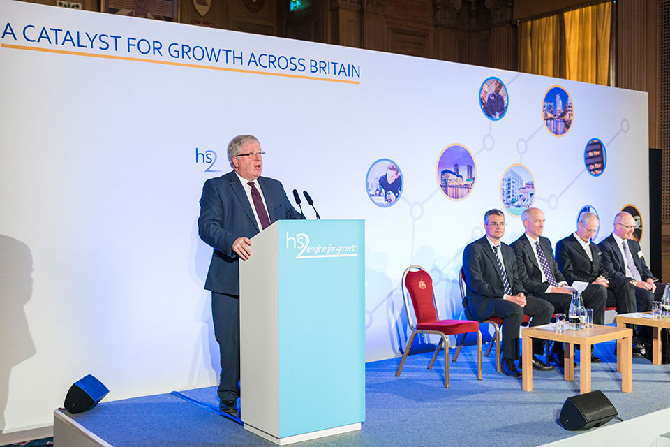 Transport Secretary confirms government is forging ahead on high speed rail and a Northern Powerhouse