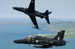 Hawk T2 jets pictured during a flight over North Wales (library image) [Picture: Corporal Paul Oldfield RAF, Crown copyright]