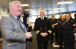 UK Armed Forces Minister Mike Penning tod has praised the Royal Navy vessel for her contribution to Operation Sophia