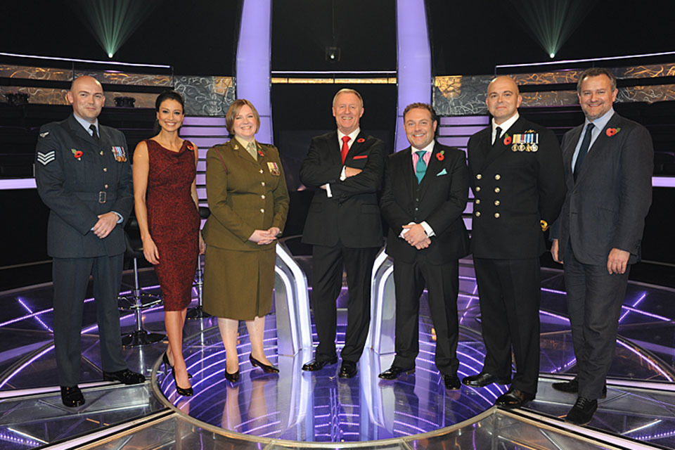 Service personnel raise money for charity on TV millionaire quiz show