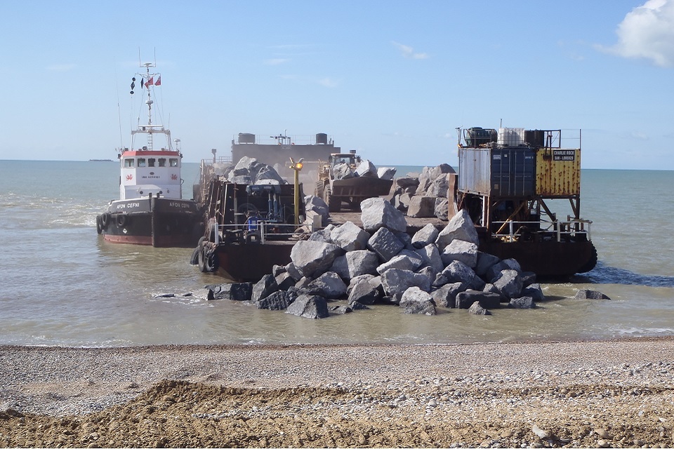 Flood defence work starts at Broomhill Sands in Kent