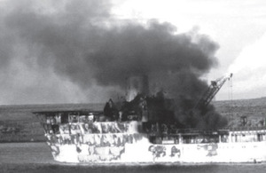 48 soldiers and seamen were killed onboard RFA Sir Galahad when she was attacked on 8 June 1982