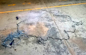 Image shows the seized illegal cast net