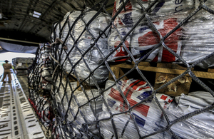 UK aid supplies heading for Nepal. Picture: Sgt Neil Bryden/RAF