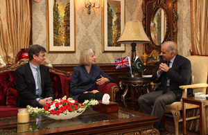 The British Home Secretary, Theresa May, met the Chief Minister of Punjab, Mian Muhammad Shahbaz Sharif