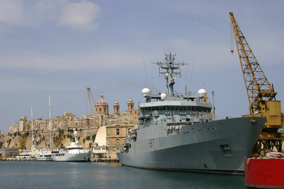 HMS Echo alongside at Malta (stock image)