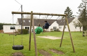 Boys on swings