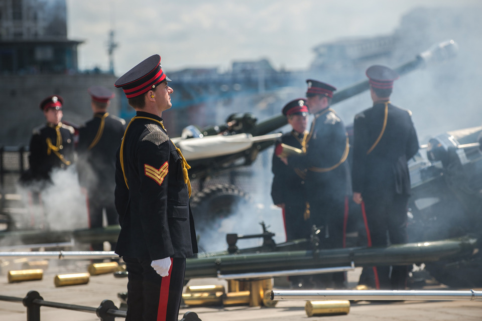 Gun salutes mark the queen's coronation anniversary