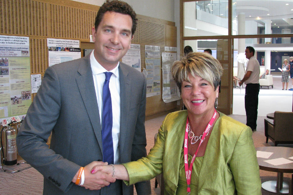 Edward Timpson with Sue Wilkinson, Chief Executive of AfPE