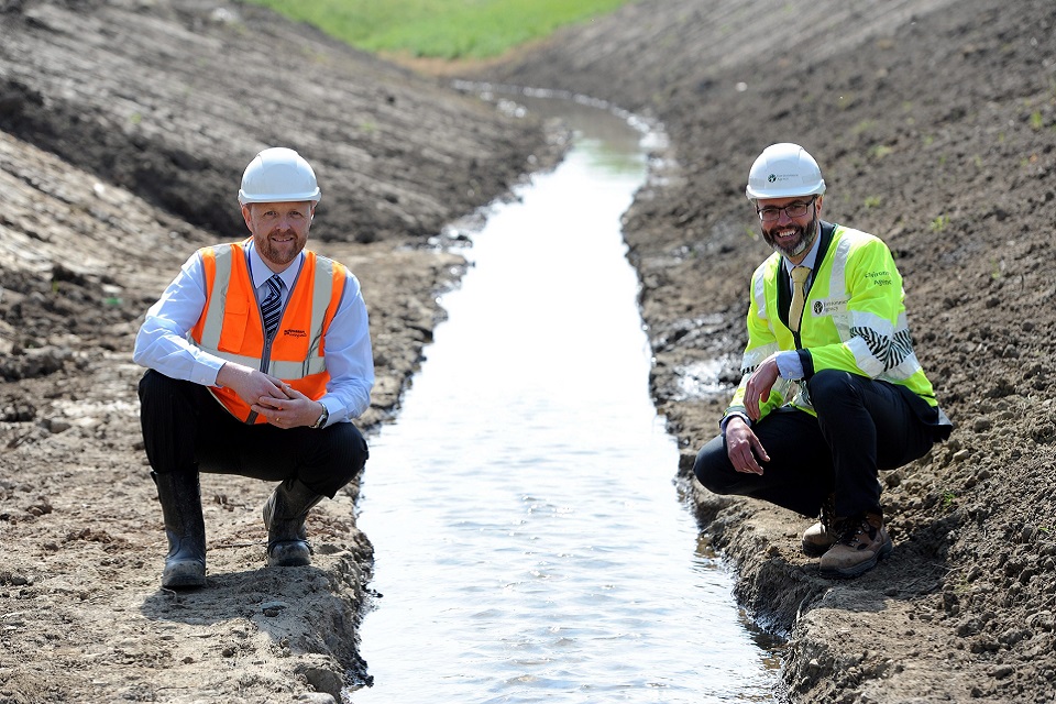 Image shows Brunton Park flood scheme, the new River Ouseburn Channel