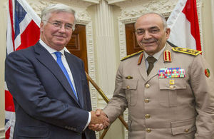 Defence Secretary Michael Fallon and General Mahmoud Hegazy