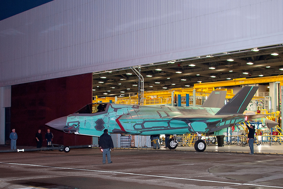 A UK Lightning II fighter jet in production (library image)