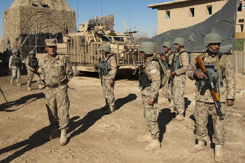 Members of the Afghan National Civil Order Police at Patrol Base Pan Kalay (library image)