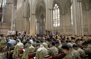 The service of remembrance and thanksgiving at York Minster for 4th Mechanized Brigade [Picture: Corporal Mike O'Neill RLC, Crown copyright]