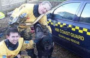 Buddy and the coastguards.