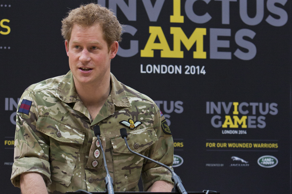 Prince Harry speaking at the launch of the Invictus Games 