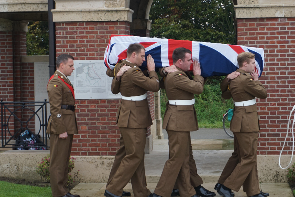 Burial of 19 unknown British WW1 Soldiers in Ypres, Belgium