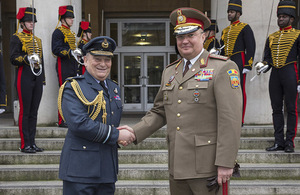 Chief of the Defence Staff Air Chief Marshal Sir Stuart Peach today welcomed to London Chief of the General Staff of the Romanian Armed Forces, General Nicolae-lonel Ciucă. Crown Copyright.