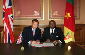 Minister Moukoko Mbonjo of Cameroon at the 2013 UK-Cameroon Joint Commission