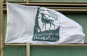 Royal County of Berkshire flag flying outside Eland House