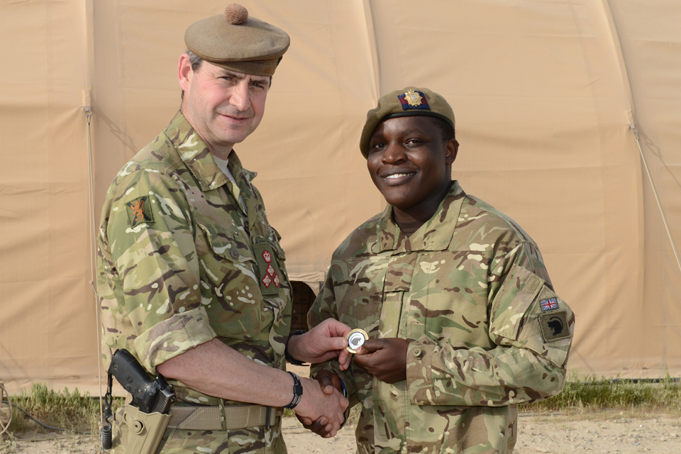 Lance Corporal Kennedy Mutonga Muia with Brigadier Bob Bruce