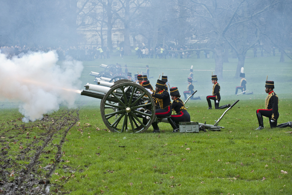 UK military personnel mark anniversary of Queen's accession