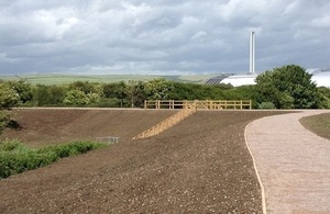 New earth embankment in Riverside Park