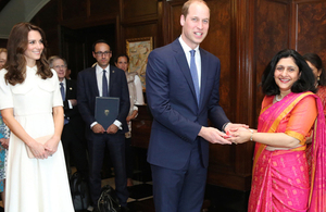 The Duke and Duchess of Cambridge award MBE to Shireen Mistry