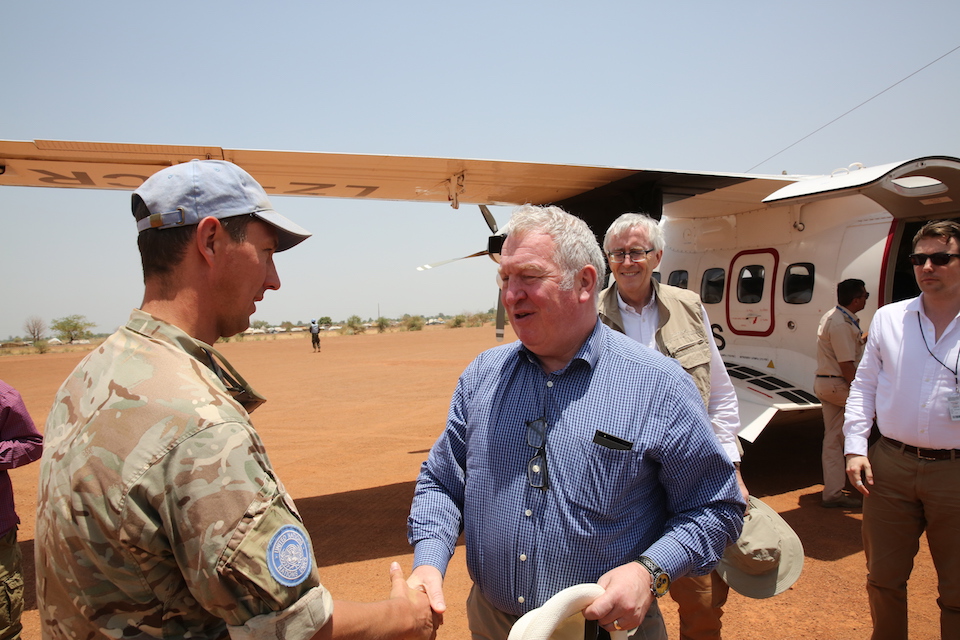 Armed Forces Minister Mike Penning arrives in South Sudan