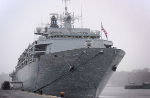 HMS Bulwark alongside in Kiel naval base