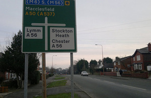 A50 road sign