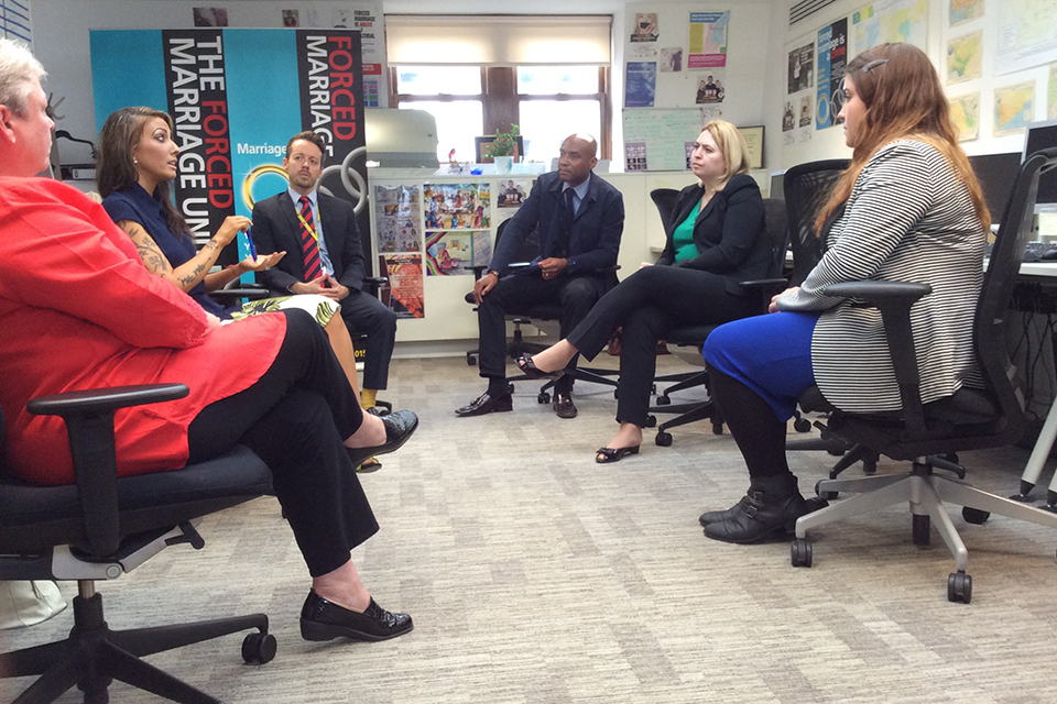 Karen Bradley visits Forced Marriage Unit