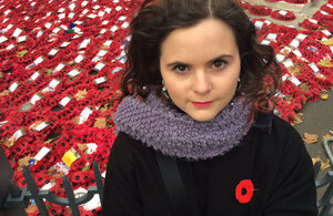 Caitlin Vanstone at the Remembrance Sunday service in London.