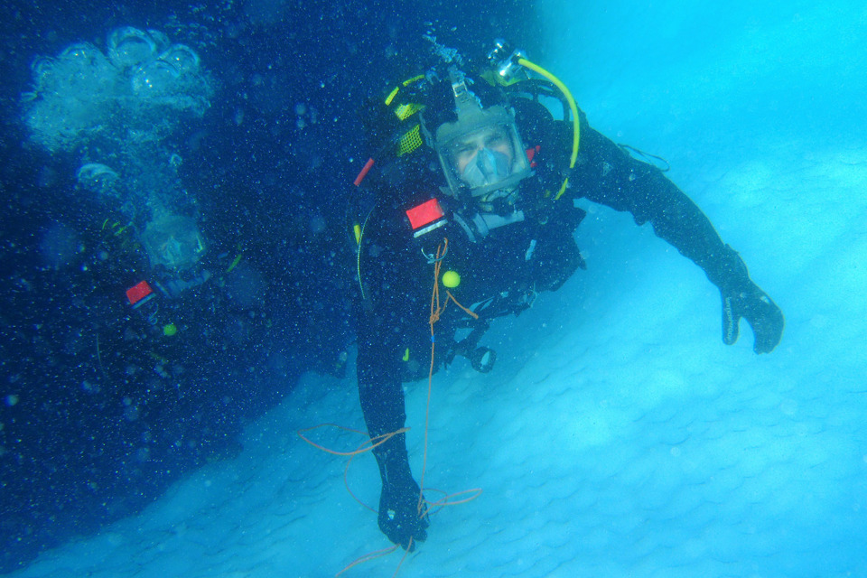 Royal Navy divers brave icy waters on environmental mission