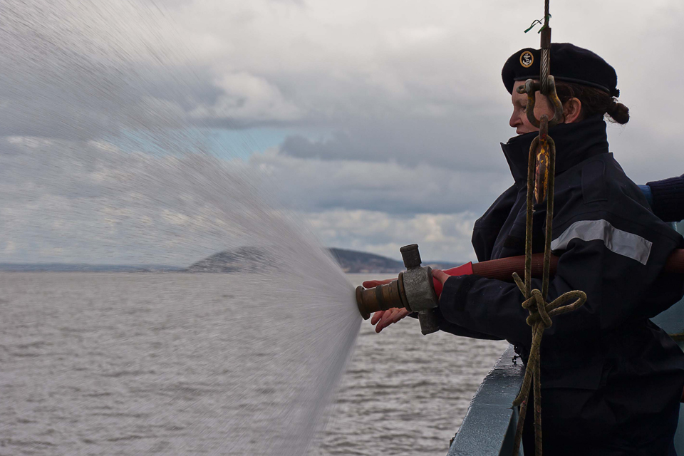 Royal Naval Reserve recruit on board the Pride of Bristol