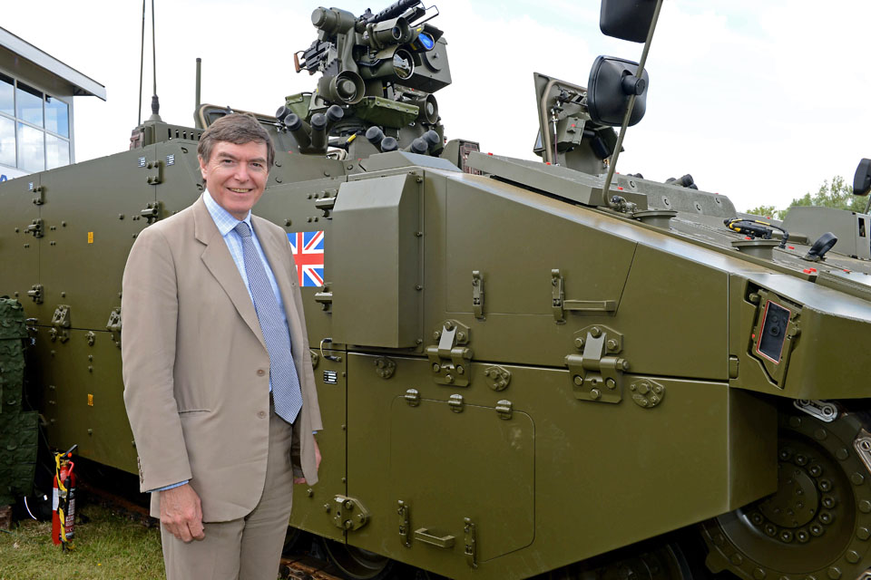 Philip Dunne with the new Scout specialist vehicle