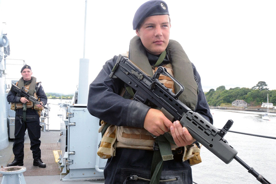 HMS Monmouth's team stand guard on the suspect vessel