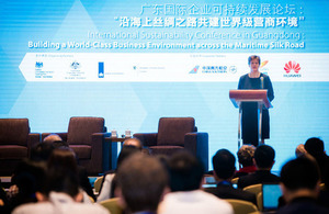 The British Ambassador to China, Dame Barbara Woodward delivered a speech.