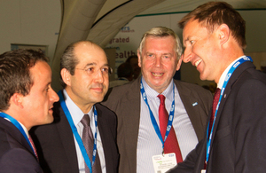 Jeremy Hunt, Secretary of State for Health and Howard Lyons, Healthcare UK welcome Eduardo Gonzales Pier, Mexico's Vice Minister of Health and Mikel Arriola, Head of COFRPRIS