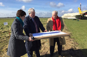 Patrick McLoughlin at the site of Norwich Northern Distributor Road.