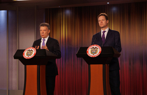 Deputy Prime Minister Nick Clegg and President Santos
