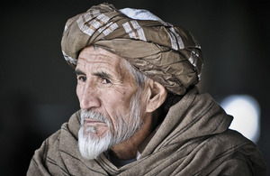 An Afghan elder at an Afghan Air Force open day at Kandahar Airfield