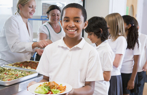 pupil with a school meal