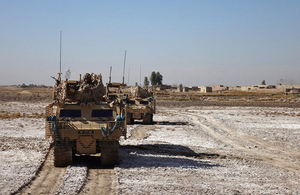 Warthog armoured vehicles of the 9th/12th Royal Lancers supporting an Afghan police operation to clear an area of insurgents [Picture: Crown copyright]