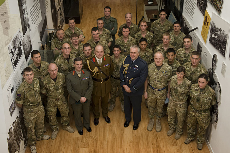Lieutenant General Barney White-Spunner (centre, left) with some of the award winners at the National Army Museum in London  