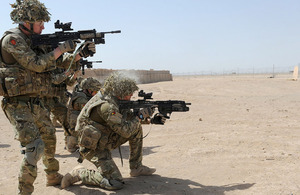 Soldiers from A Company, 1st Battalion The Royal Anglian Regiment, firing on the range