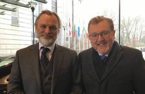 Sir Tim Barrow and David Mundell in Brussels