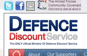 The Defence Discount Service website is now open