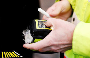 Think campaign photo of a police breathalyser.